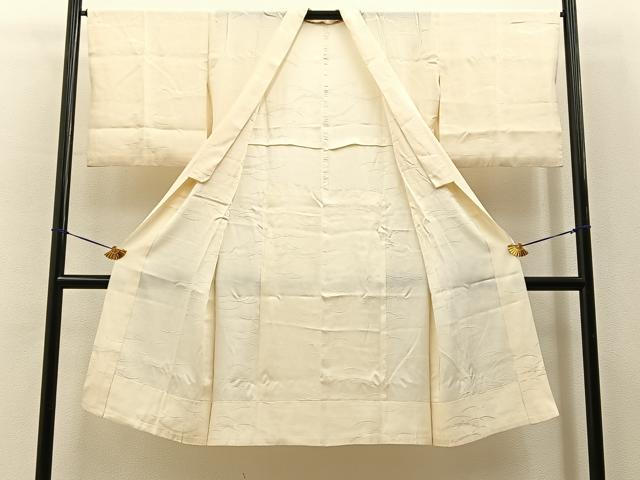 平和屋着物■長襦袢　無双仕立て　雪芝地紋　正絹　逸品　BAAY6652hj