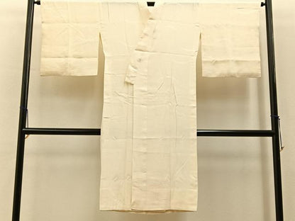 平和屋着物■長襦袢　無双仕立て　雪芝地紋　正絹　逸品　BAAY6652hj