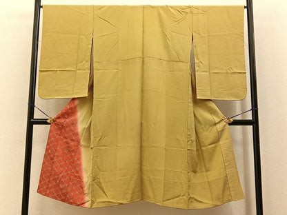平和屋着物■長襦袢　無双仕立て　舞桜文　暈し染め　金彩　鈴乃屋扱い　正絹　逸品　BAAY6653hj