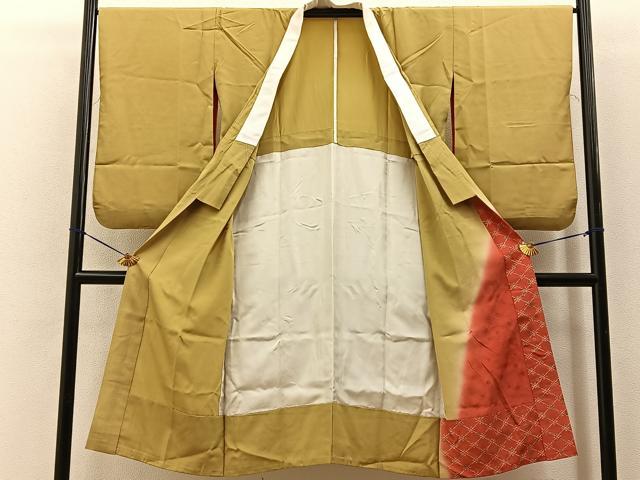 平和屋着物■長襦袢　無双仕立て　舞桜文　暈し染め　金彩　鈴乃屋扱い　正絹　逸品　BAAY6653hj