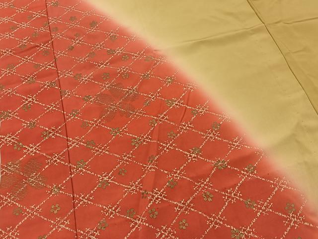 平和屋着物■長襦袢　無双仕立て　舞桜文　暈し染め　金彩　鈴乃屋扱い　正絹　逸品　BAAY6653hj