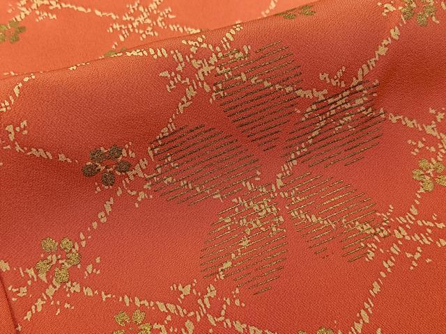 平和屋着物■長襦袢　無双仕立て　舞桜文　暈し染め　金彩　鈴乃屋扱い　正絹　逸品　BAAY6653hj