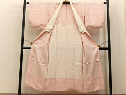 平和屋着物■長襦袢　無双仕立て　舞桜地紋　正絹　逸品　BAAY6655hj