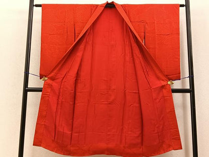 平和屋着物■長襦袢　袷　鼓地紋　正絹　逸品　BAAY6656hj