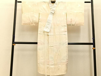 平和屋着物■長襦袢　無双仕立て　桜流し地紋　暈し染め　正絹　逸品　未使用　BAAY6660hj
