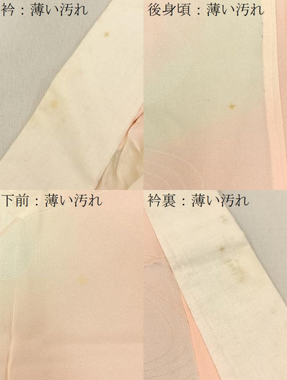 平和屋着物■振袖用長襦袢　無双仕立て　椿地紋　暈し染め　正絹　逸品　BAAY6661hj