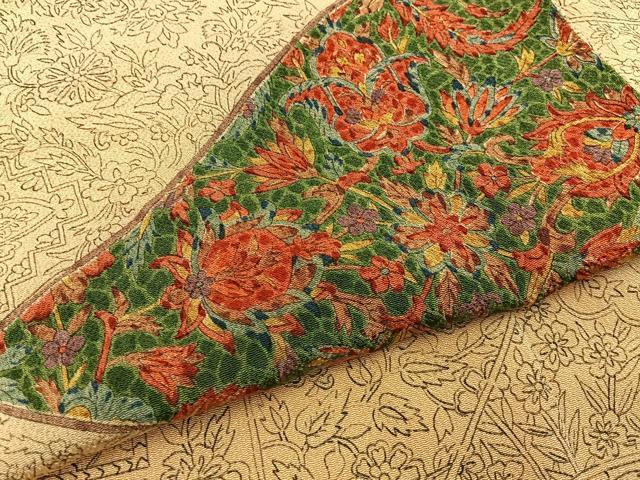 平和屋着物■上質な小紋　更紗花文　鬼しぼ縮緬　高島屋扱い　正絹　逸品　未使用　BAAY6663hj