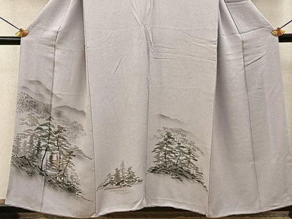 平和屋着物■訪問着　手描き　樹林風景文　正絹　逸品　BAAY6665hj