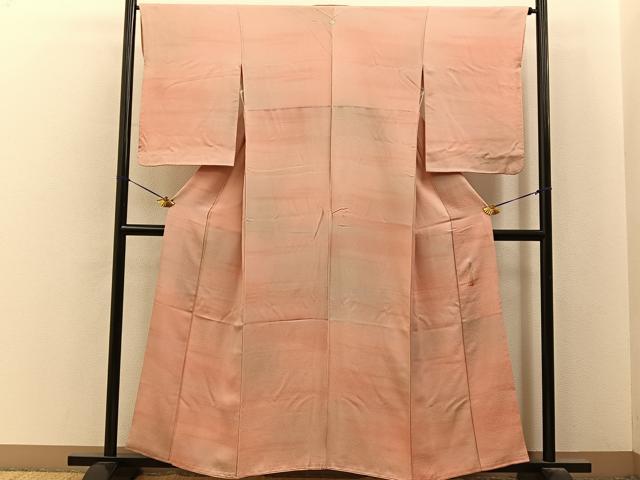 平和屋着物■本草木染作家　圓啓　小紋　霞文　暈し染め　正絹　逸品　BAAY6667hj