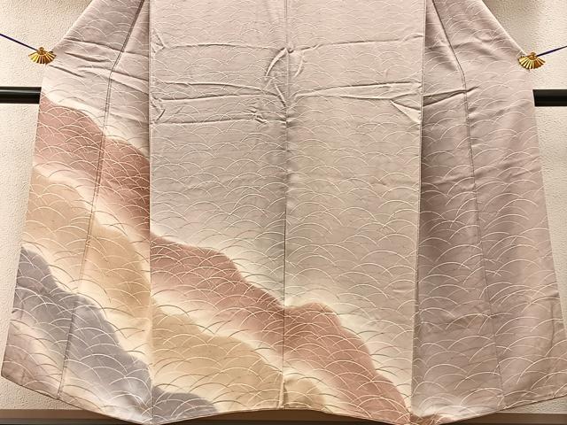 平和屋着物■訪問着　芝草紋　暈し染め　正絹　逸品　BAAY6672hj