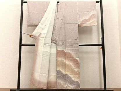 平和屋着物■訪問着　芝草紋　暈し染め　正絹　逸品　BAAY6672hj