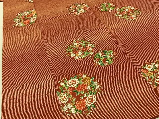 平和屋着物■上質な小紋　草花文　正絹　逸品　BAAY6674hj