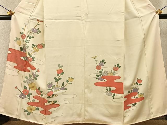 平和屋着物■訪問着　駒刺繍　エ霞花文　金彩　正絹　逸品　BAAY6678hj