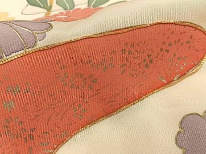 平和屋着物■訪問着　駒刺繍　エ霞花文　金彩　正絹　逸品　BAAY6678hj