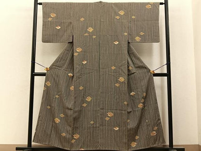 平和屋着物■上質な小紋　吉祥花間道　正絹　逸品　BAAY6681hj