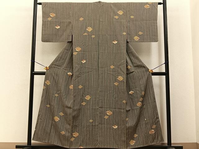 平和屋着物■上質な小紋　吉祥花間道　正絹　逸品　BAAY6681hj