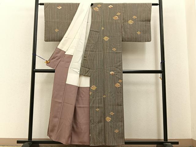 平和屋着物■上質な小紋　吉祥花間道　正絹　逸品　BAAY6681hj