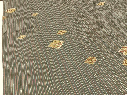 平和屋着物■上質な小紋　吉祥花間道　正絹　逸品　BAAY6681hj