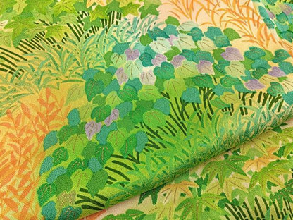 平和屋着物■上質な小紋　草葉文　暈し染め　金彩　正絹　逸品　BAAY6686hj
