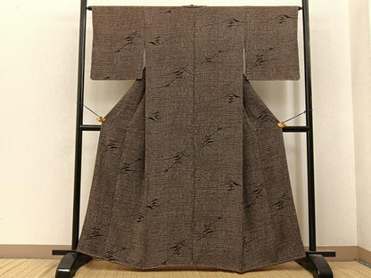 平和屋着物■上質な小紋　樹林文　正絹　逸品　未使用　BAAY6691hj