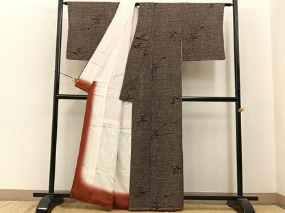 平和屋着物■上質な小紋　樹林文　正絹　逸品　未使用　BAAY6691hj