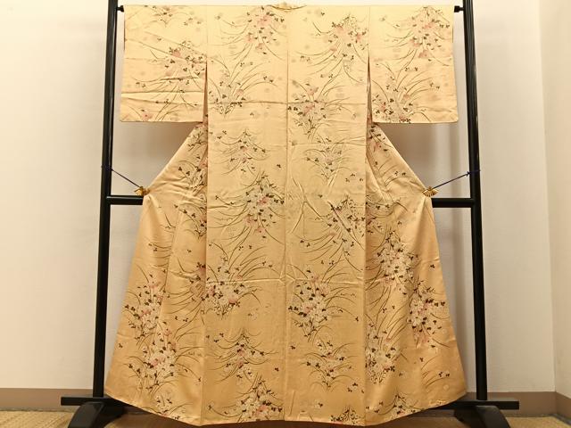 平和屋着物■上質な小紋　草花文　正絹　逸品　BAAY6692hj