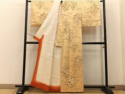 平和屋着物■上質な小紋　草花文　正絹　逸品　BAAY6692hj