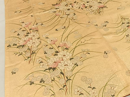 平和屋着物■上質な小紋　草花文　正絹　逸品　BAAY6692hj