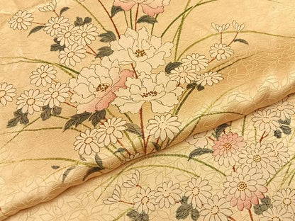 平和屋着物■上質な小紋　草花文　正絹　逸品　BAAY6692hj