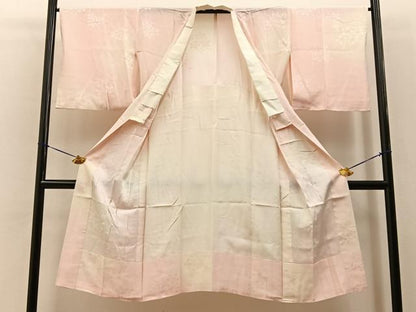 平和屋着物■長襦袢　無双仕立て　草花地紋　暈し染め　正絹　逸品　BAAY6697hj