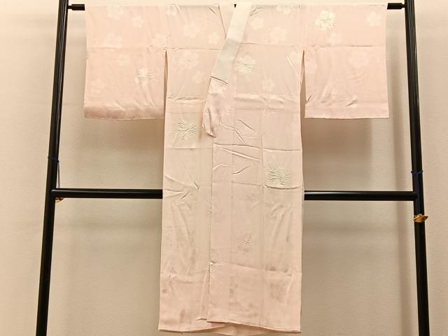 平和屋着物■長襦袢　無双仕立て　絞り　花地紋　正絹　逸品　BAAY6701hj