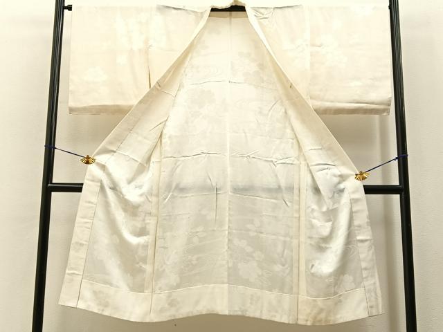 平和屋着物■長襦袢　無双仕立て　流水草花地紋　正絹　逸品　BAAY6704hj