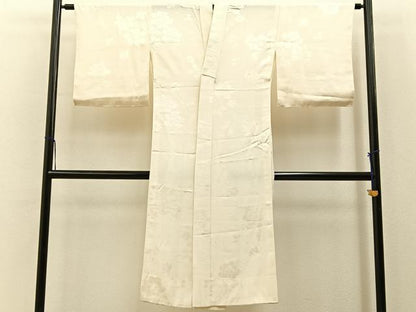 平和屋着物■長襦袢　無双仕立て　流水草花地紋　正絹　逸品　BAAY6704hj