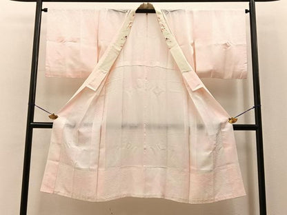 平和屋着物■長襦袢　無双仕立て　草花地紋　暈し染め　半衿刺繍　正絹　逸品　BAAY6705hj