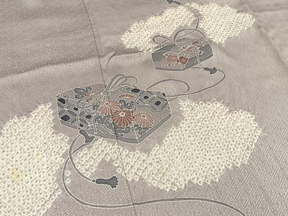 平和屋着物■訪問着　絞り　文箱花文　正絹　逸品　BAAY6707hj