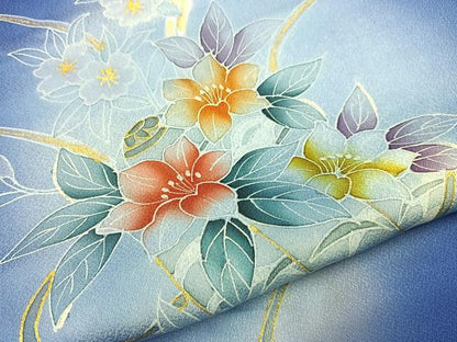 平和屋着物■訪問着　貝桶花文　暈し染め　金彩　正絹　逸品　BAAY6708hj