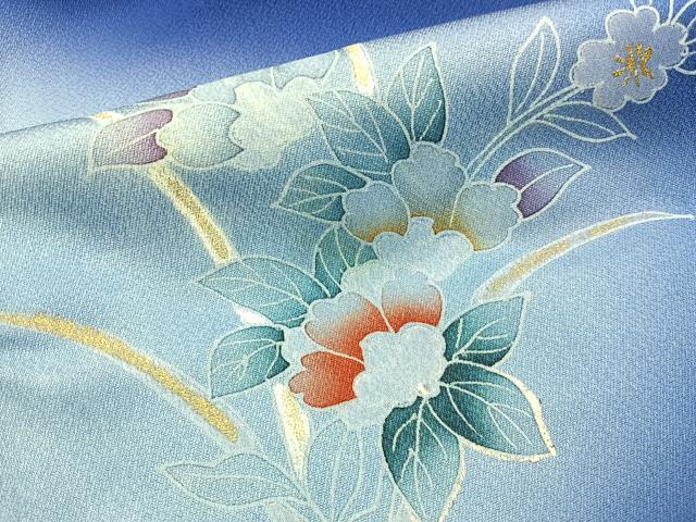 平和屋着物■訪問着　貝桶花文　暈し染め　金彩　正絹　逸品　BAAY6708hj