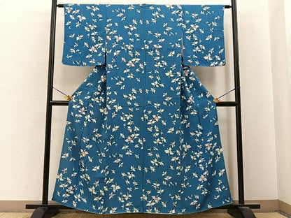 平和屋着物■上質な小紋　カトレア　正絹　逸品　BAAY6710hj