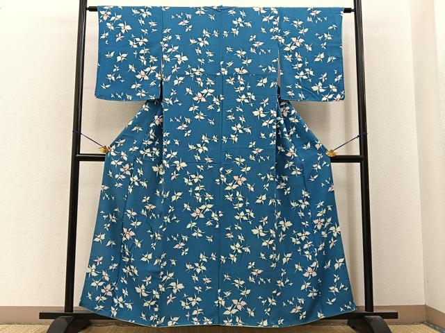 平和屋着物■上質な小紋　カトレア　正絹　逸品　BAAY6710hj
