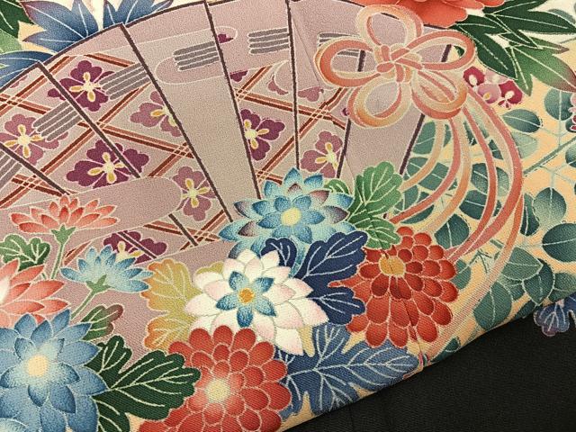 平和屋着物■豪華黒留袖　友禅　作家物　檜扇花文　正絹　逸品　BAAY6712hj