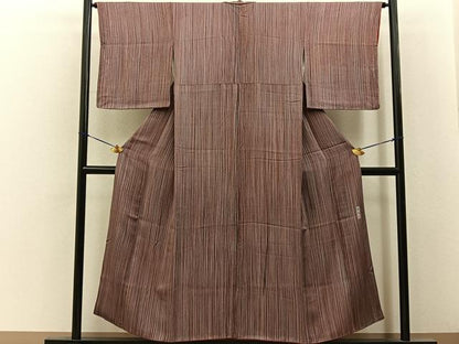 平和屋着物■上質な小紋　作家物　縞　正絹　逸品　BAAY6713hj