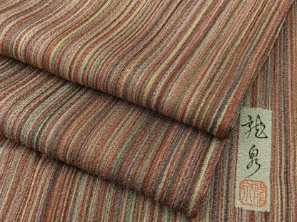 平和屋着物■上質な小紋　作家物　縞　正絹　逸品　BAAY6713hj