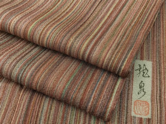 平和屋着物■上質な小紋　作家物　縞　正絹　逸品　BAAY6713hj