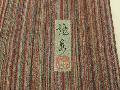 平和屋着物■上質な小紋　作家物　縞　正絹　逸品　BAAY6713hj