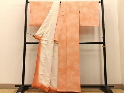 平和屋着物■上質な小紋　花鳥地紋　暈し染め　正絹　逸品　BAAY6715hj