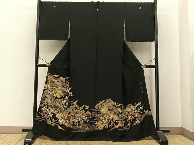 平和屋着物■豪華黒留袖　作家物　清水　金彩　正絹　逸品　BAAY6718hj