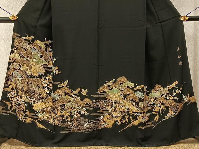 平和屋着物■豪華黒留袖　作家物　清水　金彩　正絹　逸品　BAAY6718hj