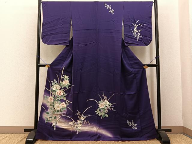 平和屋着物■訪問着　流水花文　暈し染め　正絹　逸品　BAAY6723hj