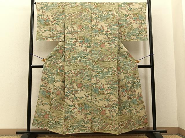 平和屋着物■上質な小紋　花鳥風景文　正絹　逸品　未使用　BAAY6728hj