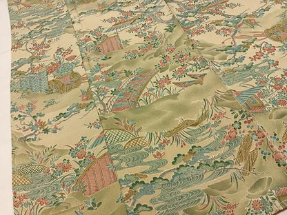 平和屋着物■上質な小紋　花鳥風景文　正絹　逸品　未使用　BAAY6728hj